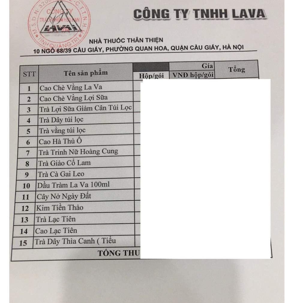 Trà Trinh Nữ Hoàng Cung Lava - Hỗ trợ giảm U Xơ Tử Cung-U Xơ Tiền Liệt Tuyến (Hộp 30 gói)