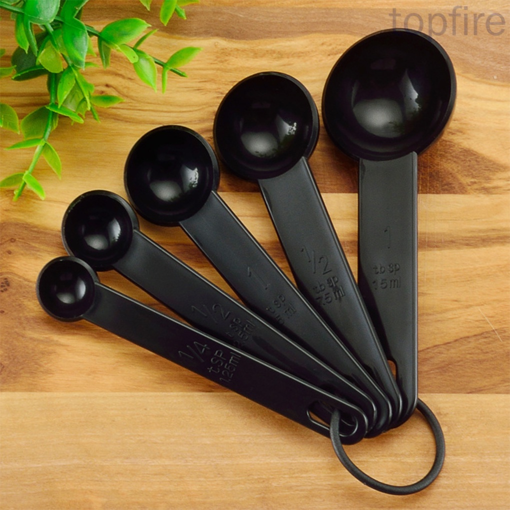 Bộ 5 muỗng đo lường bằng nhựa dùng trong nhà bếp tiện dụng