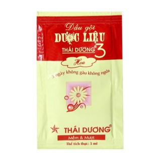 Dầu Gội Dược Liệu Thái Dương 3 Dạng Gói 5ml  Đỏ/Xanh [ Dây 10 Gói,Chính Hãng 100%,Giá Sốc ]