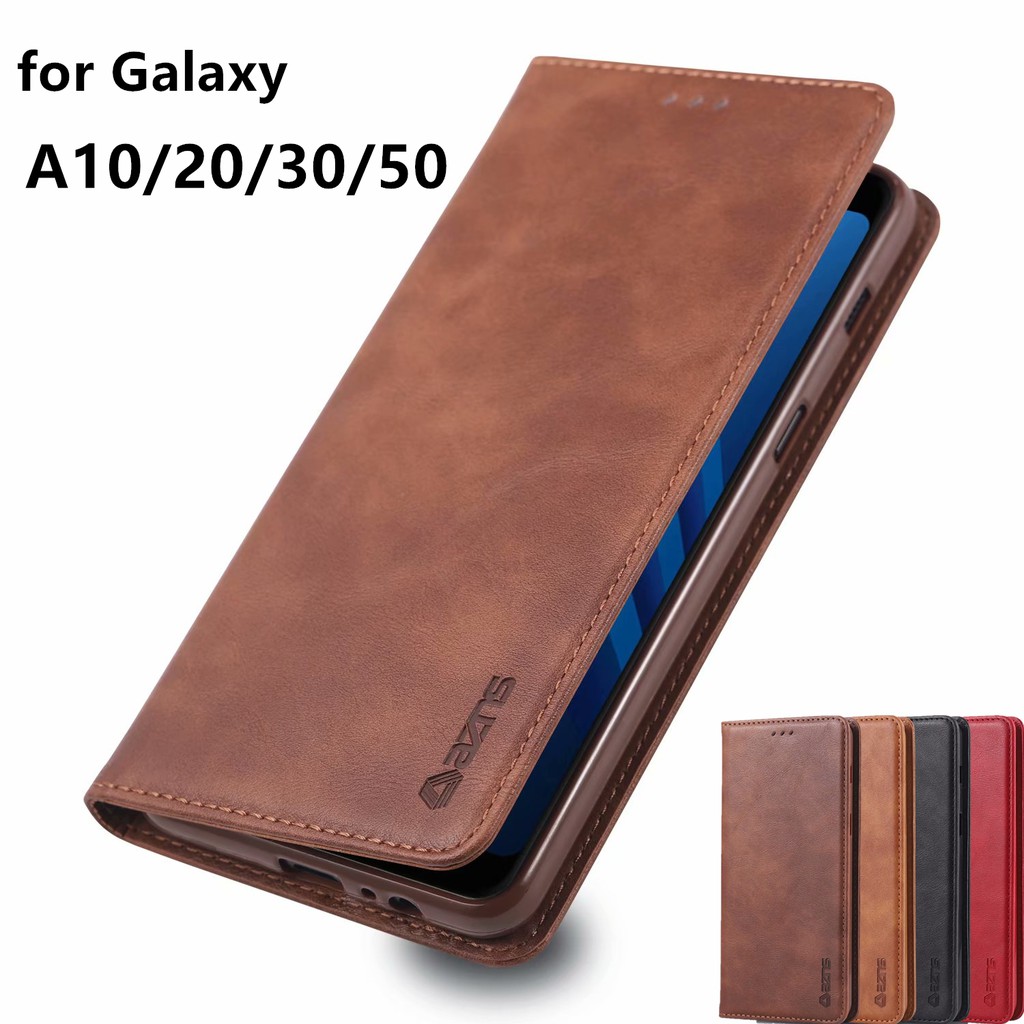 Bao da điện thoại kiểu ví nhiều ngăn tiện dụng dành cho Samsung Galaxy A50 A30 A20 A10 A50S