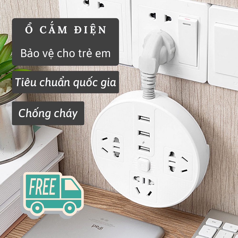 ❡☎Ô điên đa năng chống giật, cháy, ổ điện chịu tải lớn KENSHIN SHOP