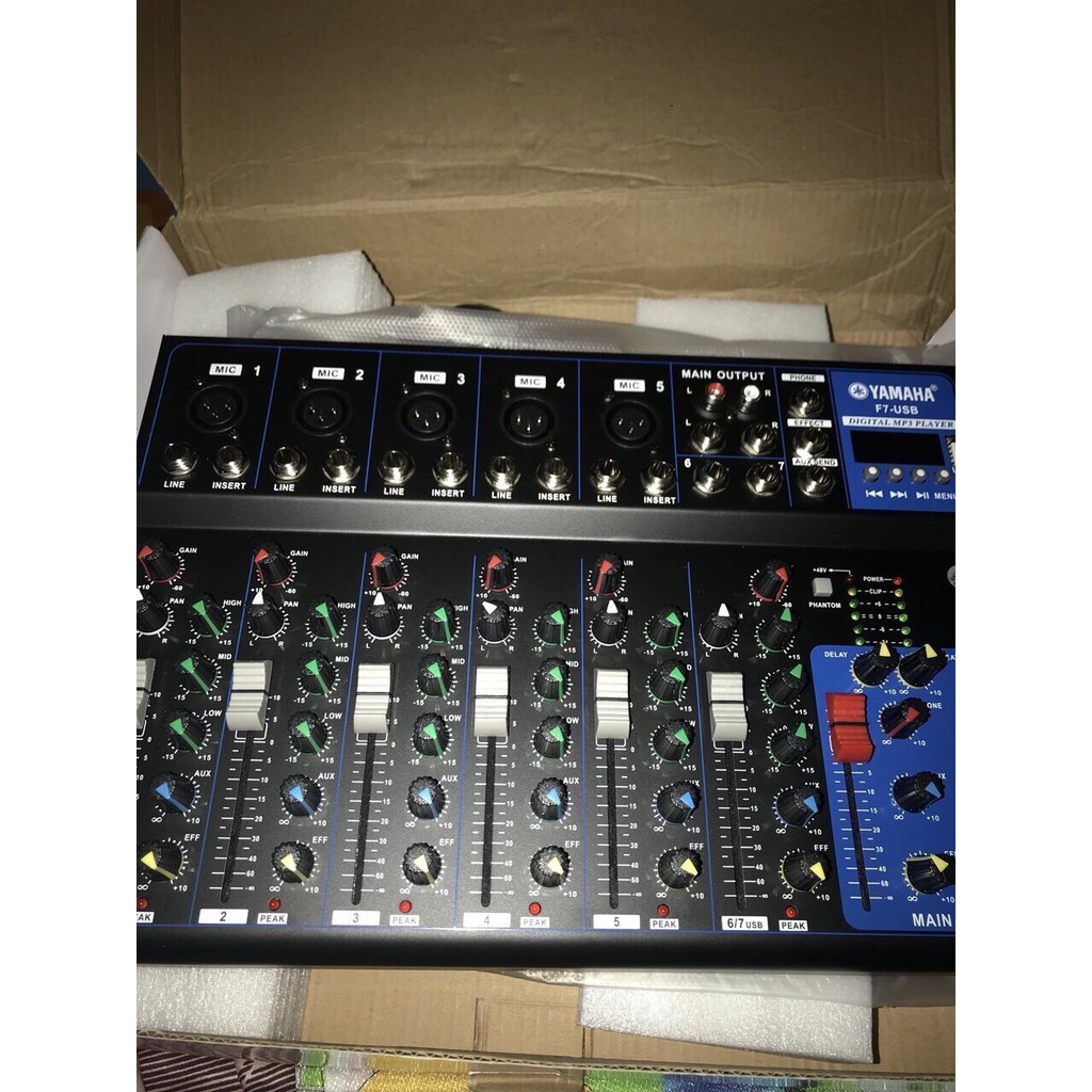 Mixer yamaha F7 có kết nối usb và bluetooth hay cho gia đình