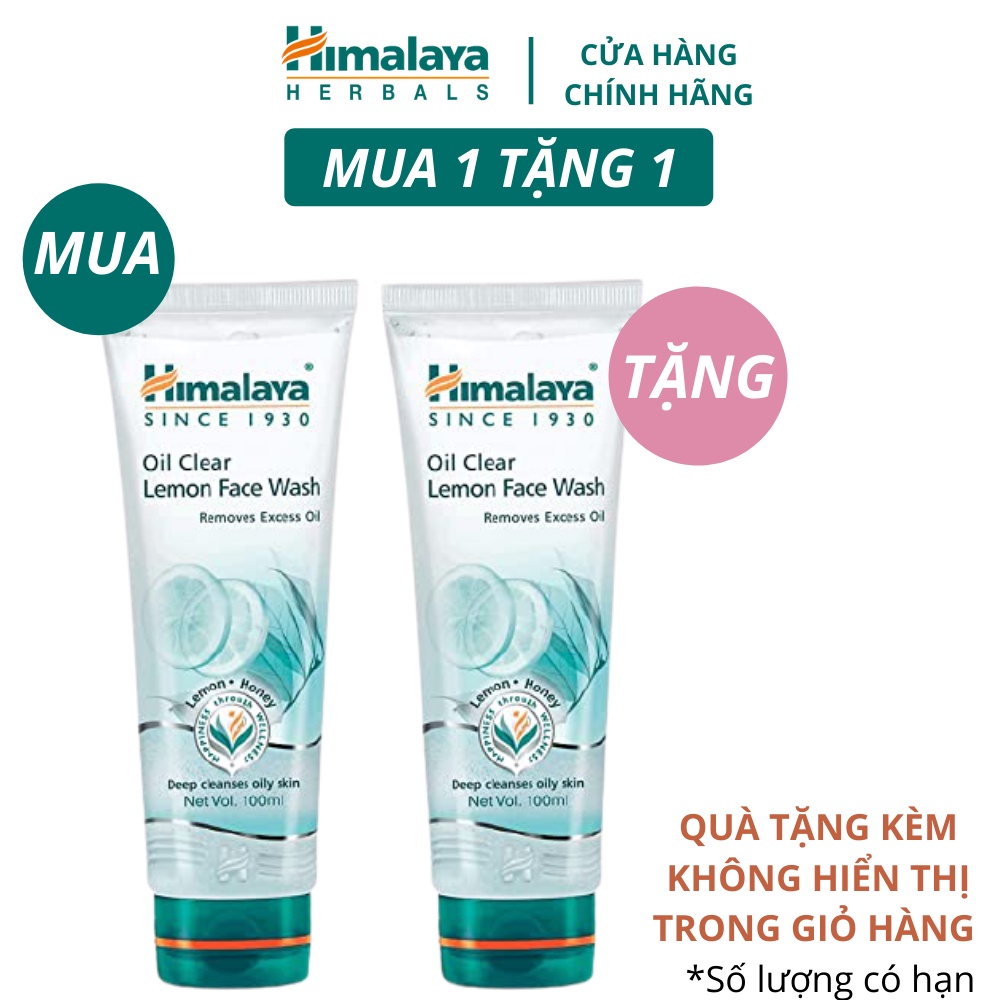 [ MUA 1 TẶNG 1] Sữa rửa mặt chanh se khít lỗ chân lông Himalaya Oil Control Lemon Face Wash 100ml