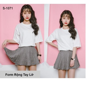Áo thun trơn form rộng tay lỡ