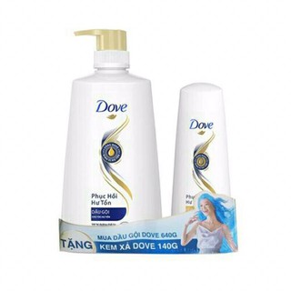 Dầu gội dove phục hồi hư tổn 640g tặng kèm kem sả dove 140g