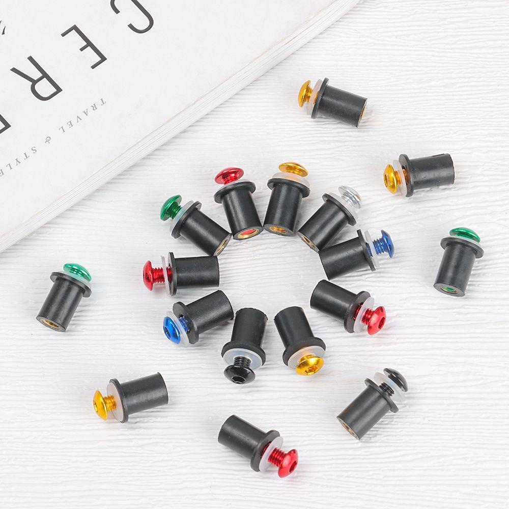 Set 10 Ốc Vít Bằng Nhôm CNC Trang Trí Kính Chắn Gió Xe Máy