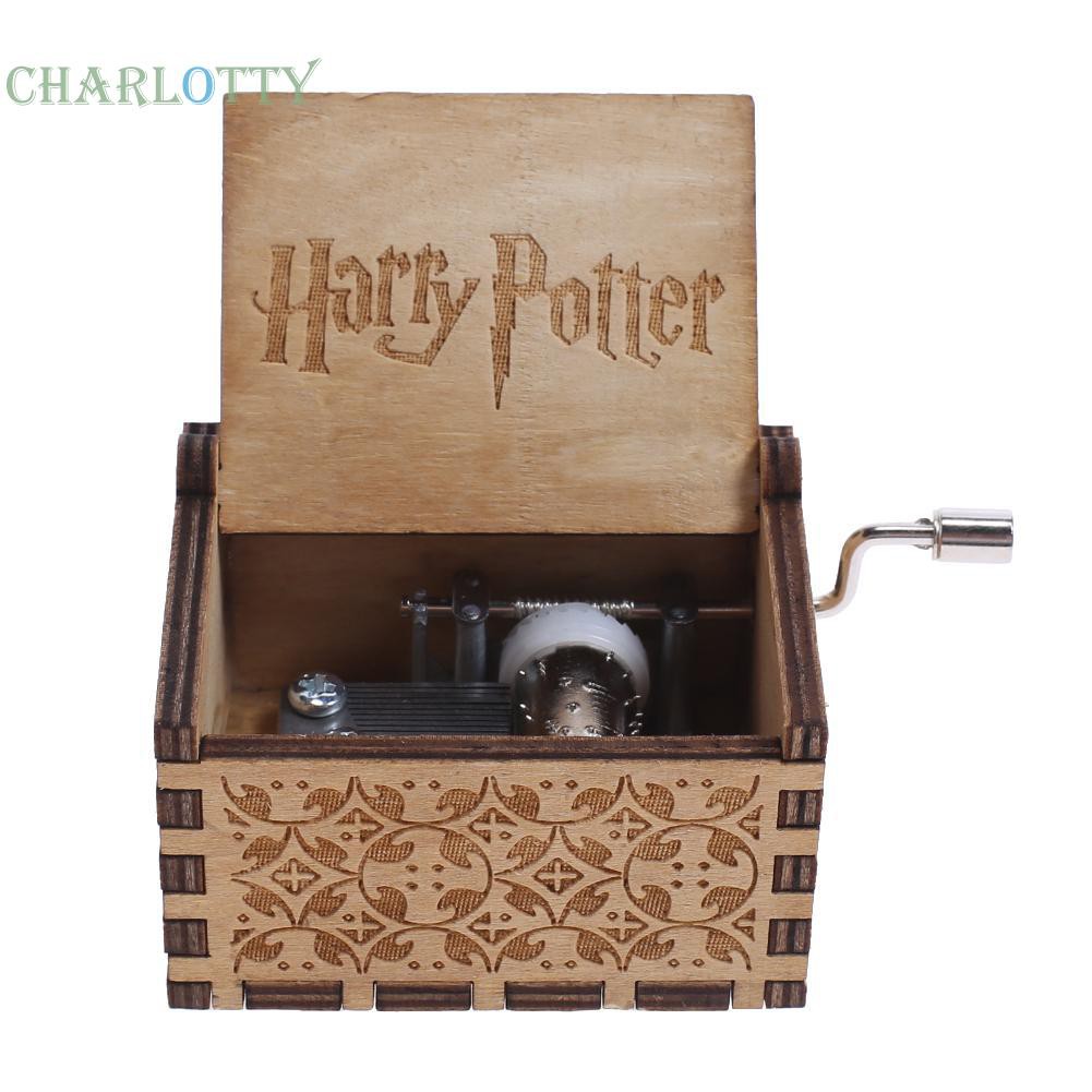 Hộp Nhạc Bằng Gỗ Khắc Hoạ Tiết Chủ Đề Harry Potter