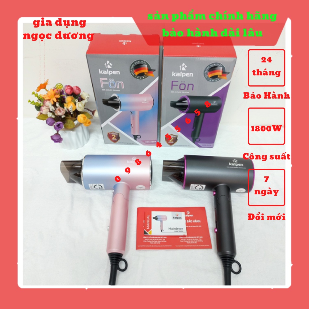 Máy sấy tóc Kalpen HDK 3601-3602, Công nghệ của Đức, bức xạ Ion giúp tóc không bị khô và gẫy rụng
