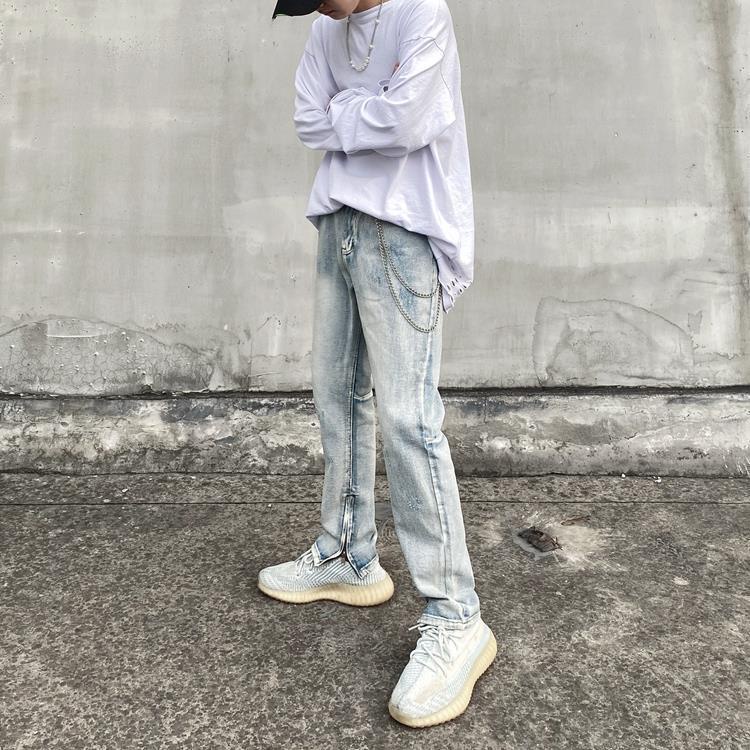 Quần Jeans Nam Dài Ống Đứng Mài Rách Thời Trang Hàn