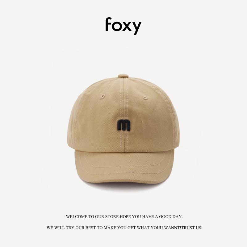 Mũ Chìa Mũ Bóng Chày FOXY Vải Cotton Thêu Chữ Phong Cách Hàn Quốc - FOY003