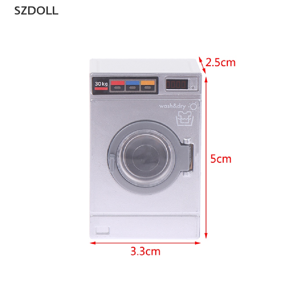 Mô hình máy giặt thu nhỏ tỉ lệ 1:12 trang trí nhà búp bê