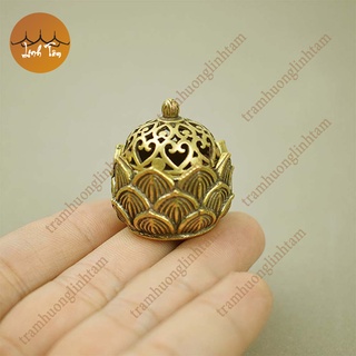 [Hàng loại 1] Lư hương bằng đồng mini đỉnh xông trầm lò đốt nhang phụ kiện thác khói