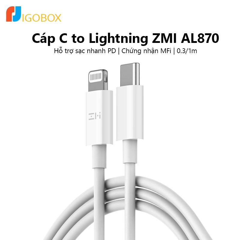 Cáp C to ZMI AL870,Hỗ trợ sạc nhanh PD