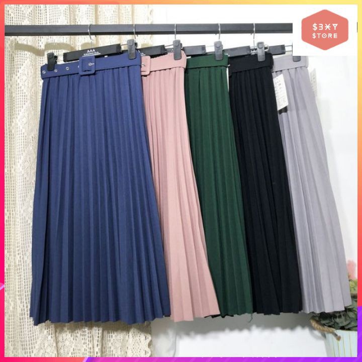 Chân Váy Dài, Chân Váy Xếp Ly Kèm Đai Thời Trang Phong Cách S3XY | BigBuy360 - bigbuy360.vn