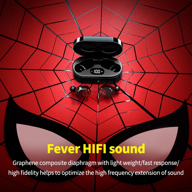 Tai Nghe Nhét Tai Không Dây NUOWA Kết Nối Bluetooth 5.0 Chống Ồn Thiết Kế Phong Cách Marvel Độc Đáo