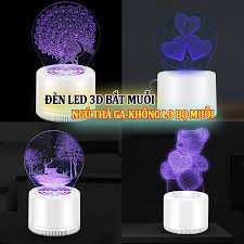 [XẢ KHO_FREESHIP] [XẢ KHO_FREESHIP]  Đèn bắt muỗi kèm đèn ngủ thông minh chế độ Led 3D hiển thị cực đẹp