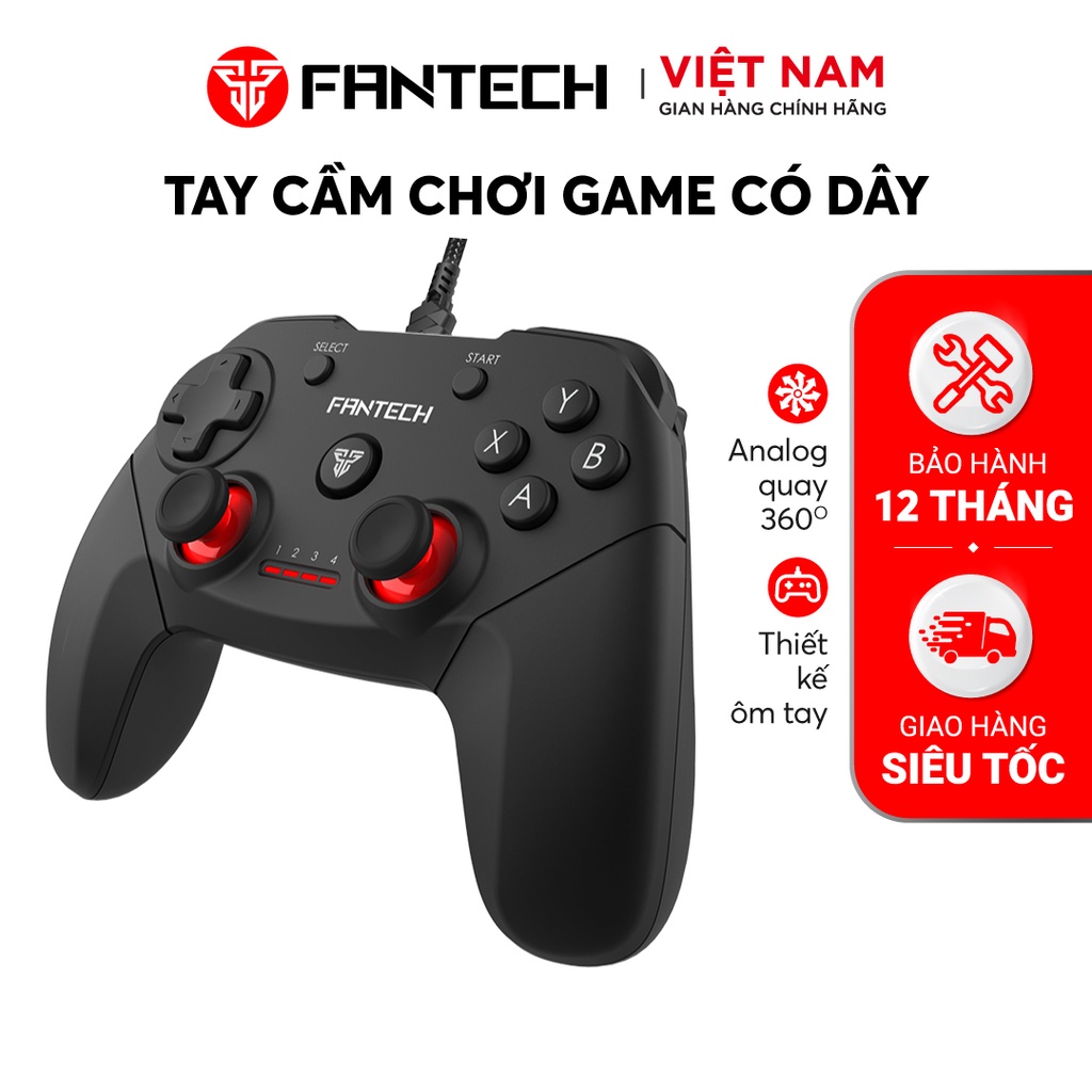 Tay Cầm Chơi Game FANTECH GP12 REVOLVER Dùng Được Cho PC, Console, Smart TV... 4 Chế Độ - Hàng Phân Phối Chính Hãng