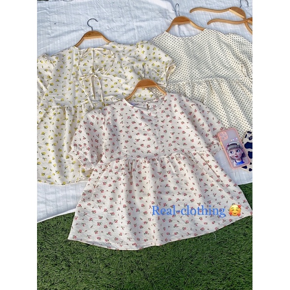 Áo babydoll hoa nhí + kèm ảnh thật