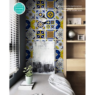 GẠCH BÔNG DECAL SET colorful tile flat dạng tấm 60x160 ô gạch 20x20cm
