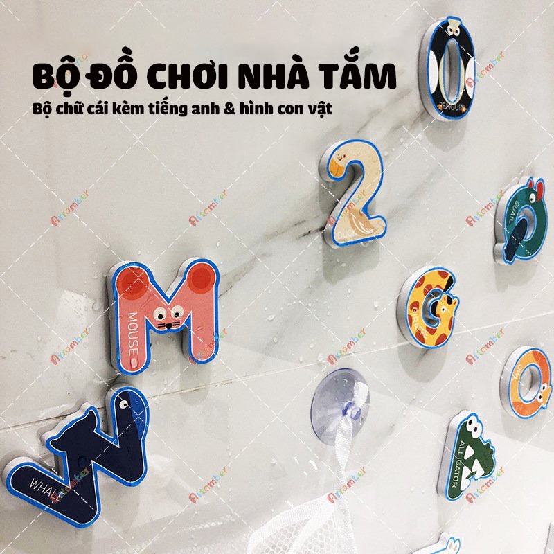 Đồ chơi nhà tắm trẻ em - Bộ Chữ Cái Tiếng Anh Và Số Đếm Thông Minh Bằng Xốp