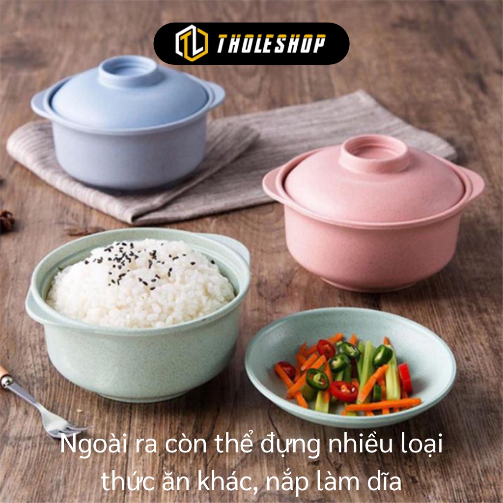 Bát Ăn Mì Có Nắp Đậy - Tô Ăn Mì Lúa Mạch Giữ Nhiệt Tốt Phong Cách Nhật Bản 8442