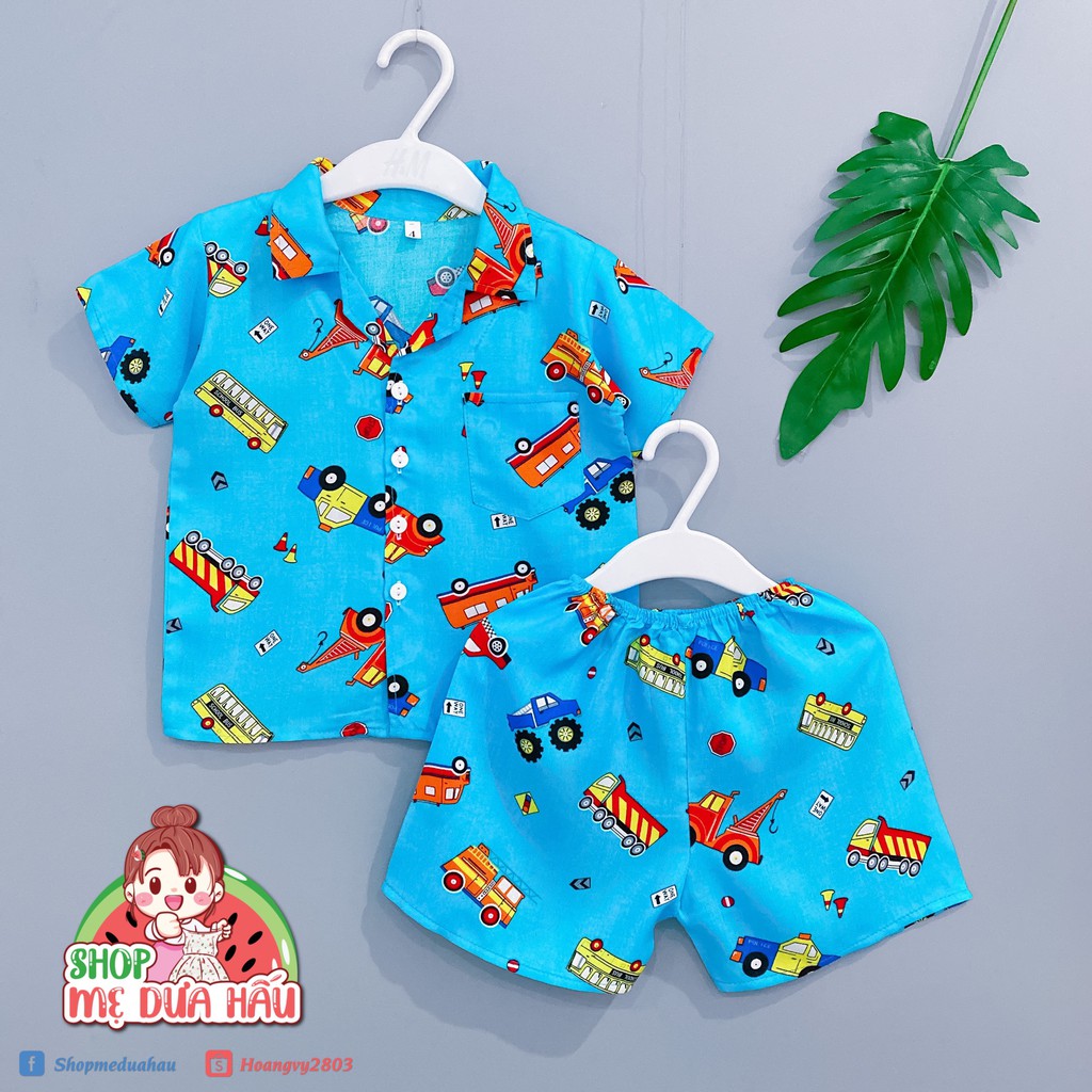 Bộ tole lanh Pyjama ngắn bé trai 8-32kg