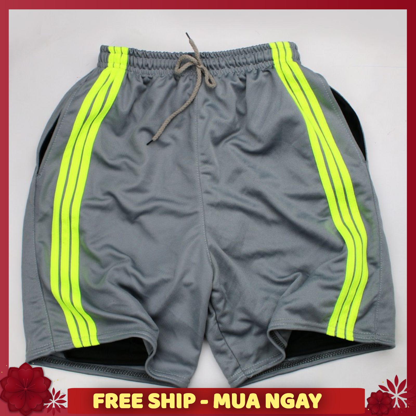 Quần đùi nam vải thun 3 sọc thể thao -1 Quần short nam mặc nhà dạo phố | BigBuy360 - bigbuy360.vn