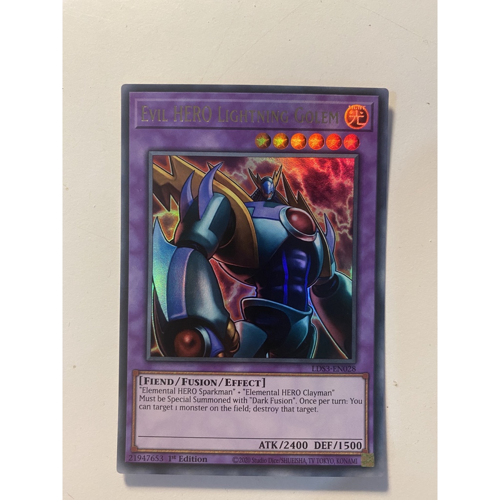 Thẻ Bài YugiOh Mã LDS3-EN028 - Evil HERO Lightning Golem - Ultra Rare  - 1st Edition