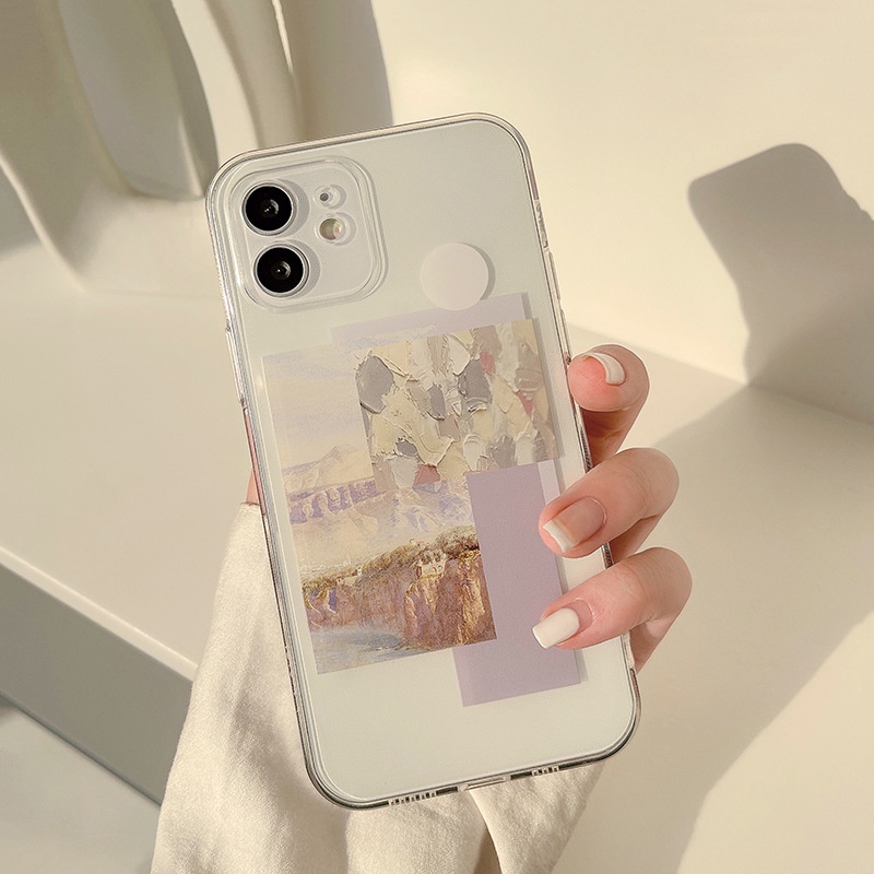 Ốp điện thoại mềm chống sốc họa tiết tranh sơn dầu thích hợp cho Iphone 11 12 Mini Pro Max Xs X Xr 7 8 Plus Se 2020