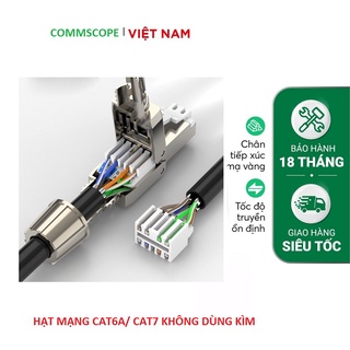Hạt mạng Cat 6A + 7 FTP chống nhiễu, Có đầu chụp không dùng kìm bấm mạng