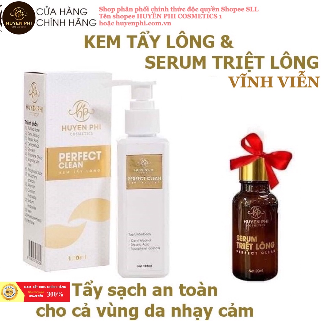 Kem Tẩy Lông Huyền Phi Serum Triệt Vĩnh Viễn Lông Vùng Kín, Lông Nách, Lông Chân, Lông Tay Cam kết chính hãng 100%