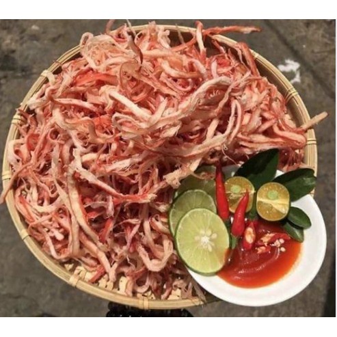 mực sợi hấp nước dừa_ hộp pet 300 gram