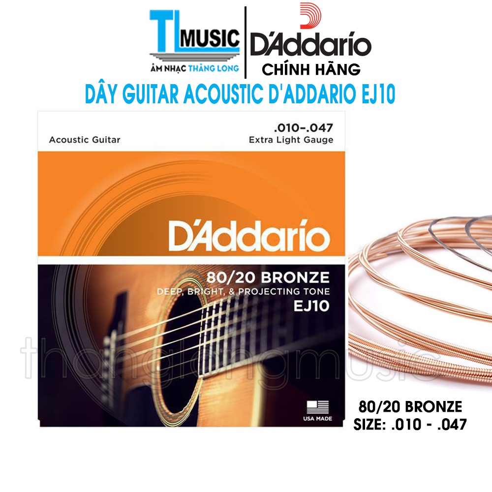 {HOT} DÂY D’ADDARIO CHÍNH HÃNG EJ10, EJ11, EJ13, EJ26, EJ27, EJ45, EJ49, EPS510, EPS520 (TẶNG KÈM 3 PICK GẢY)