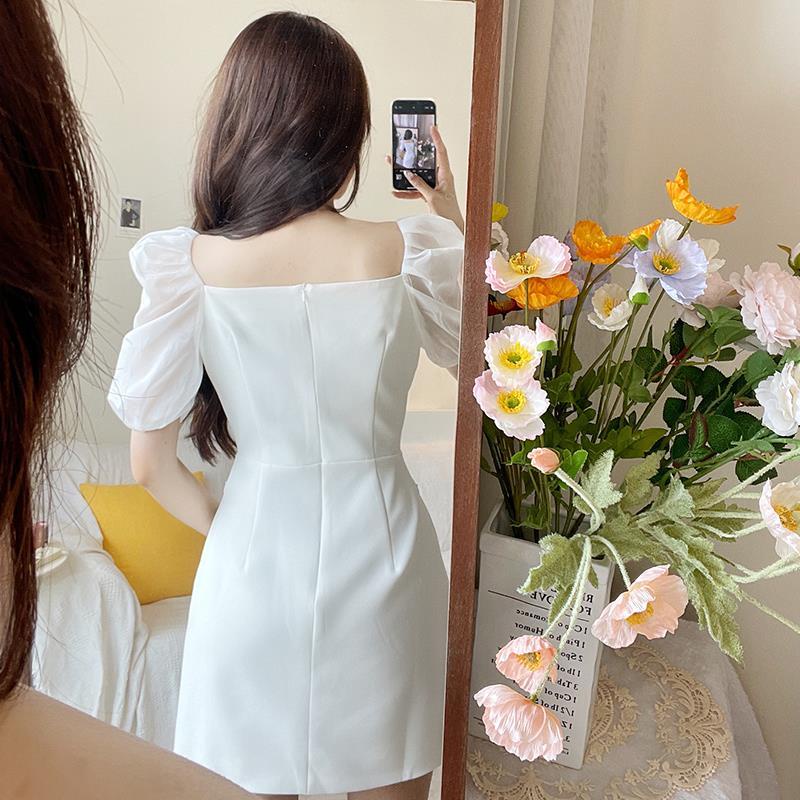 Đầm Dự Tiệc Cổ Vuông Kiểu Pháp Thời Trang Mùa Hè Thanh Lịch Cho Nữ