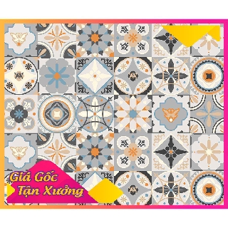 Decal Gạch Bông dán tường kích thước 20x20cm; SET 30 ô Màu Xanh Nhạt (H)