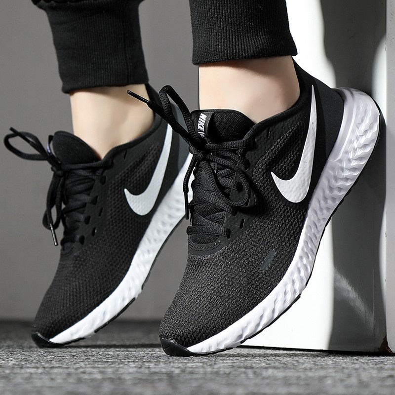 Giày Chạy Bộ Nike Revolution Chính Hãng 🔴SIMPLE SNEAKER🔴 Nike Revolution 5 Core Black Womens Running Auth