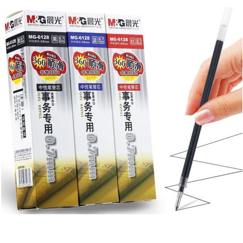Sỉ - Ruột bút Gel / Ruột bút kí 0.7mm M&G - 6128, ruột dùng cho bút nước kí - Bút viết chữ Hán