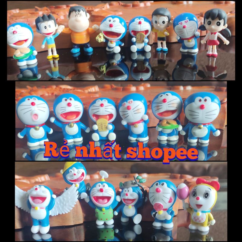 [BỘ 8 EM] Combo nhân vật trong phim Doraemon set Nobita Chaien Xeko Xuka Mô hình đồ chơi Doremon Jaian Shizuka suneo