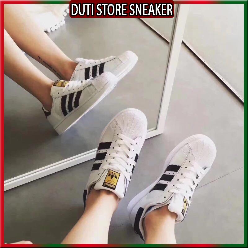 GIày superstar mũi sò màu trắng sọc đen, giày thể thao adidas nam nữ cao cấp sezi 36_43