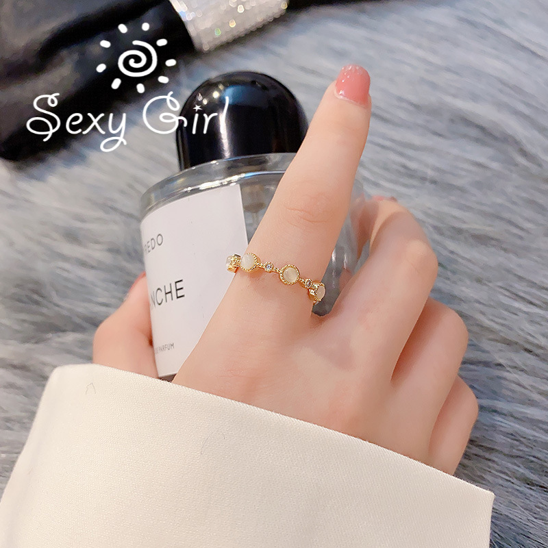 Nhẫn Đeo Tay Kim Loại Đính Đá Xinh Xắn Cho Nữ