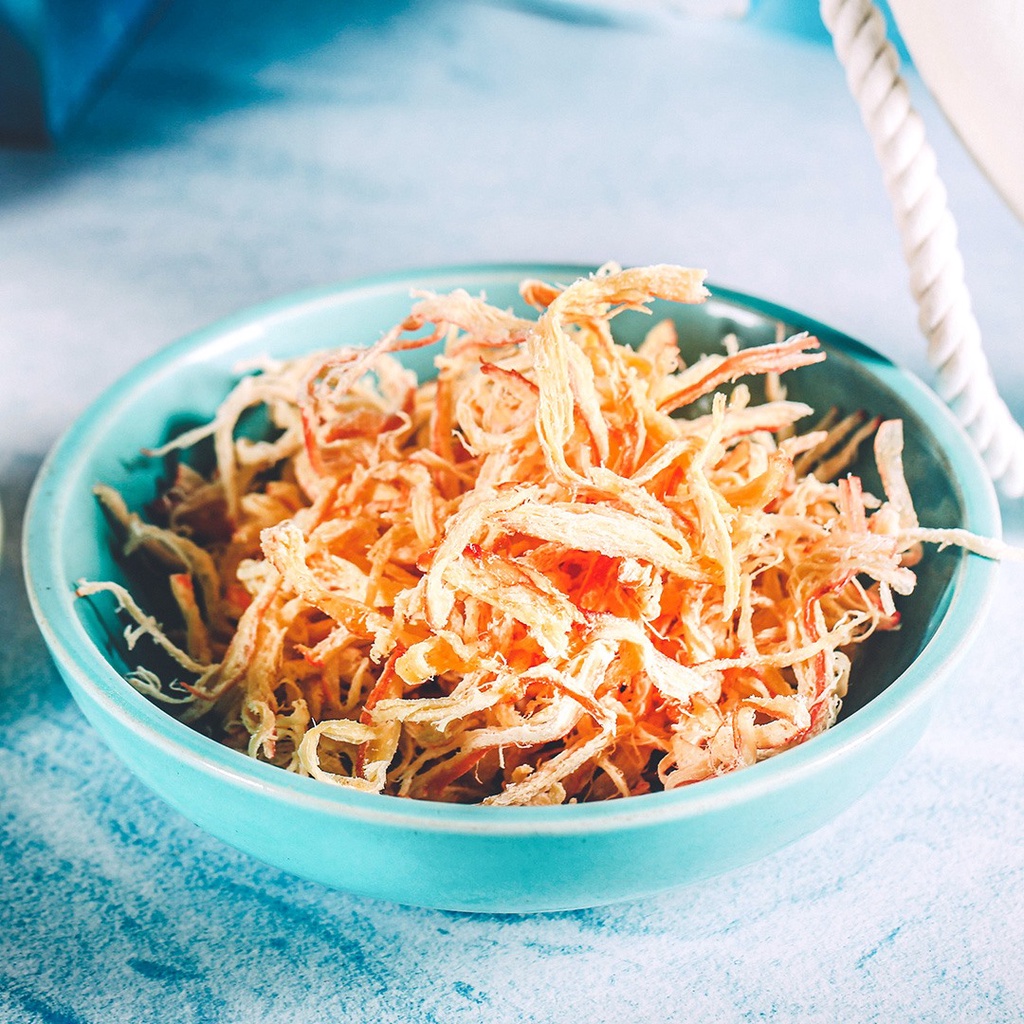 Mực hấp xé sợi ăn liền Yumsea, 90g, hũ, mẫu tobita