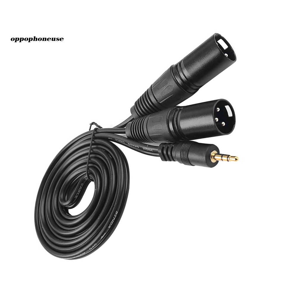 Dây Cáp Âm Thanh Chuyển Đổi Đầu Cắm 3.5mm Sang 2 Cổng Xlr Đực Cho Điện Thoại / Laptop Tiện Dụng