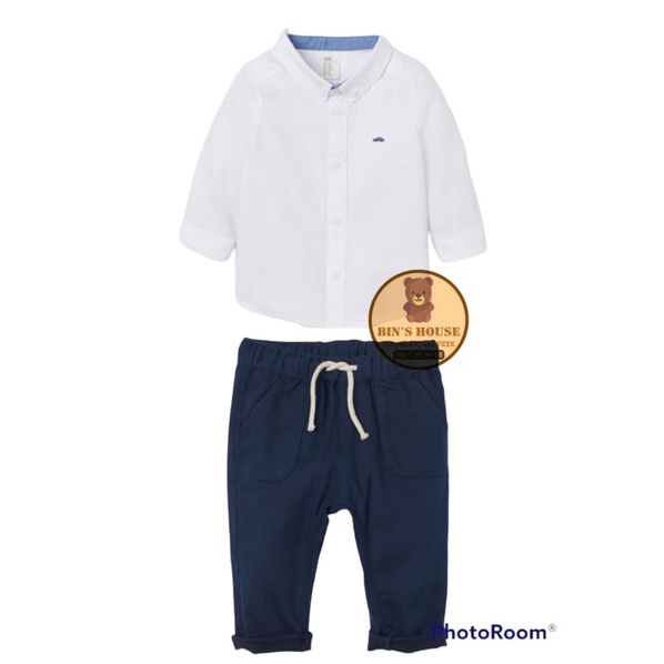 Áo sơ mi trắng H&M sz 4m-3y