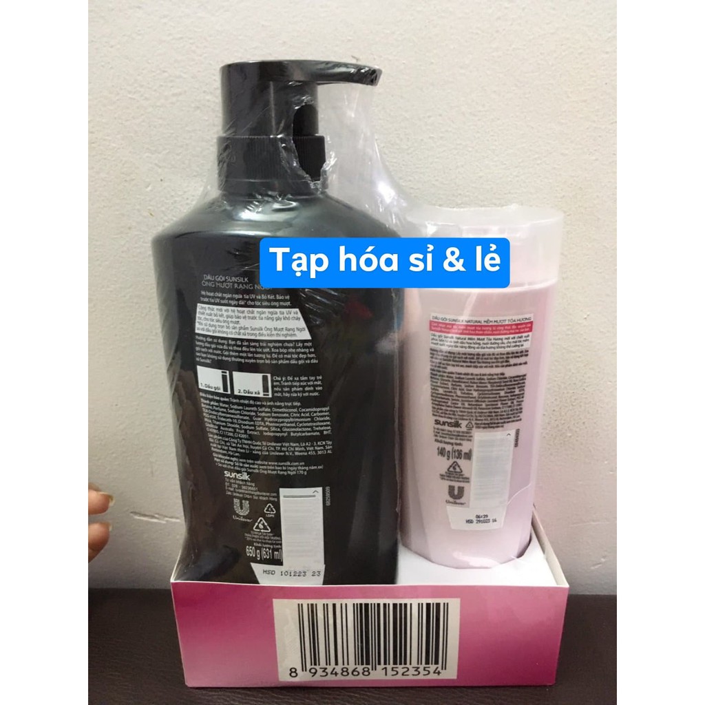 Dầu gội sunsilk vàng, đen 650g tặng chai xả nhỏ hoặc gội nhỏ hoặc khăn tuỳ đợt nhập hàng