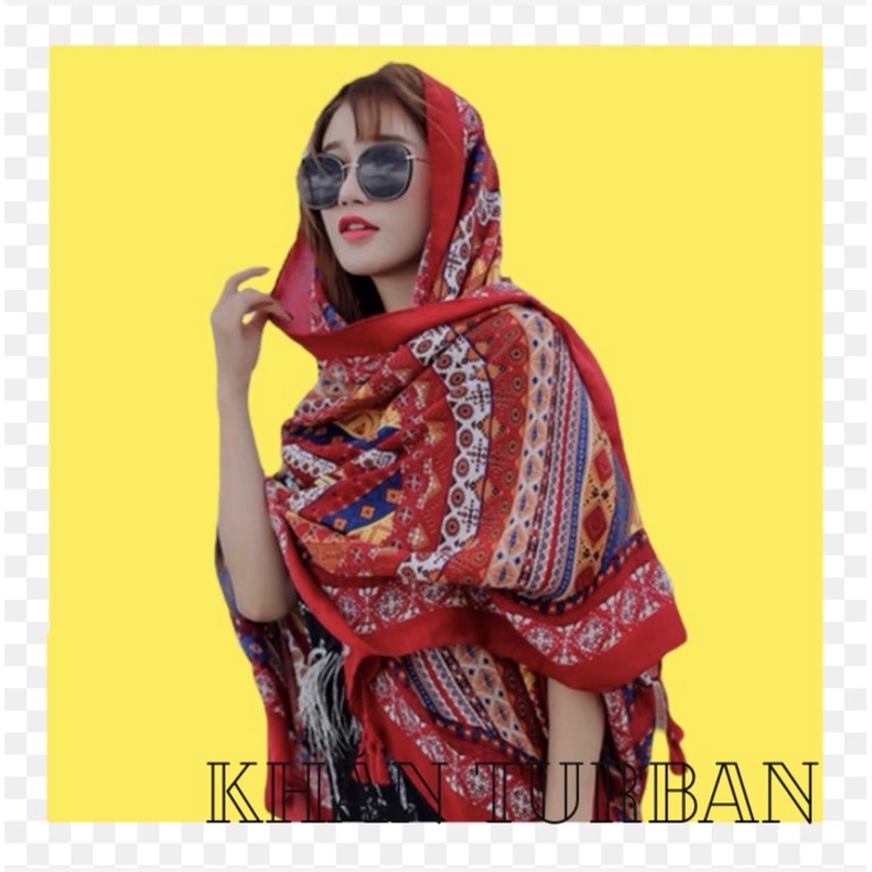 Khăn choàng thổ cẩm boho khăn choàng du lịch biển