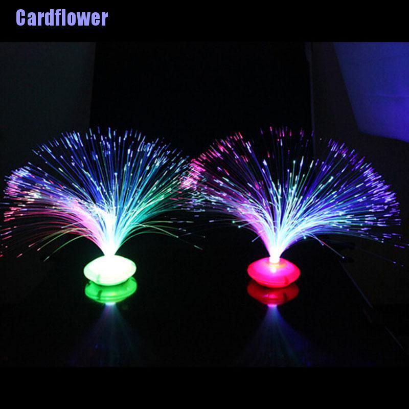 Cardflower  Color Changing LED Fiber Optic Night Light Lamp Stand Home Decor Colorful