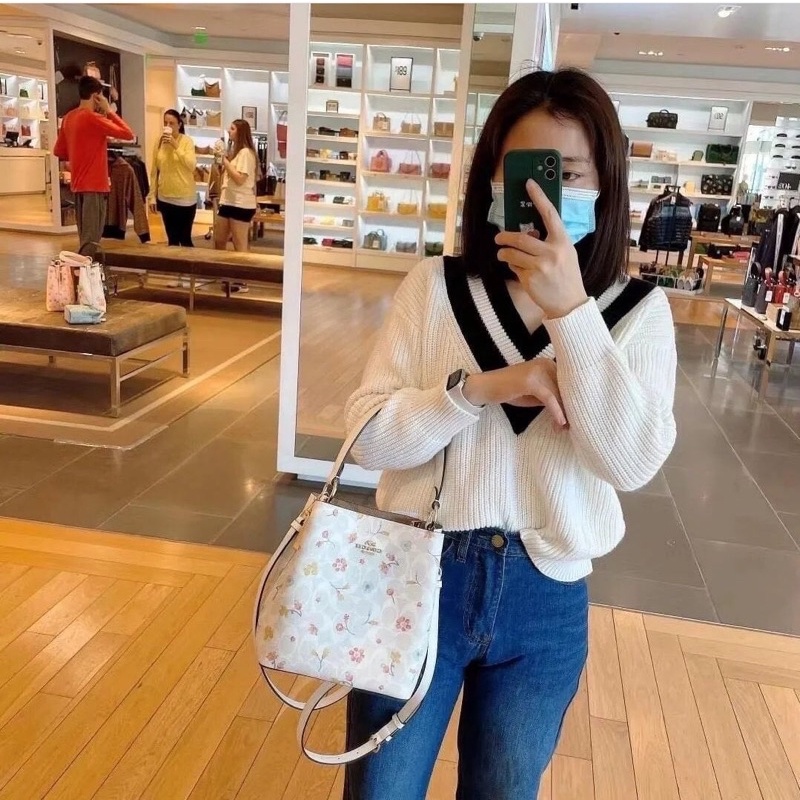 Túi xách Nữ COAC*H Bucket thanh lịch trẻ trung hai màu