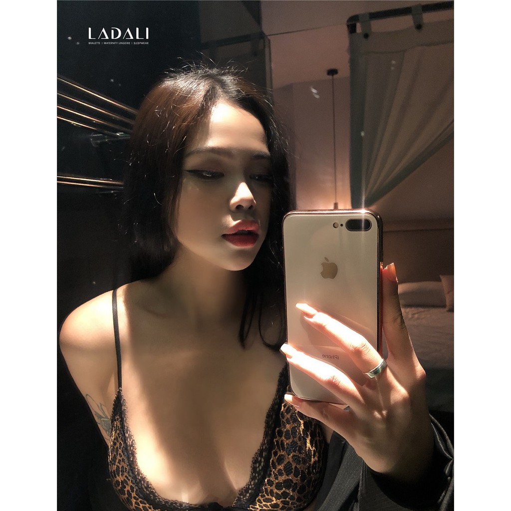 Áo ngực sexy da báo buộc dây ren quyến rũ Ladali