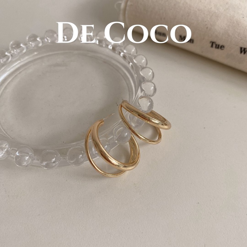 Bông tai khuyên tai tròn double hoops decoco.accessories