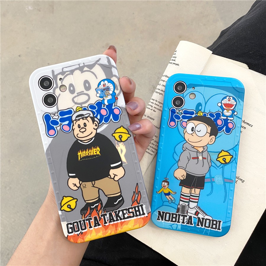 Ốp điện thoại silicon hình Doraemon NOBITA NOBI và GOUTA cho iPhone 12 Pro Max 11 Pro Max X XR XS Max 7 8 Plus SE 2020